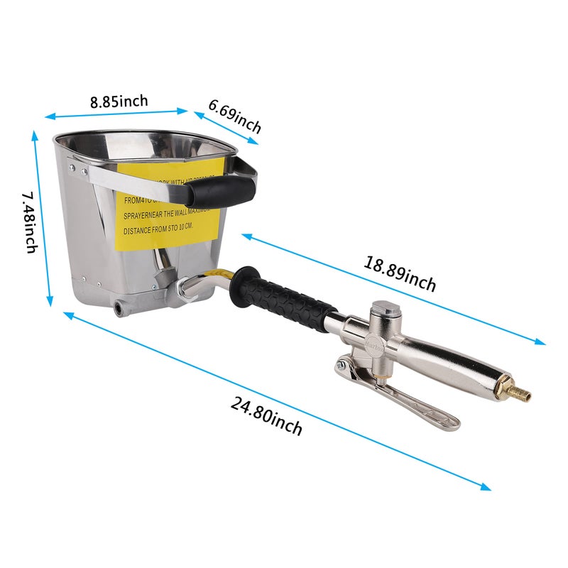 Ouya Cement Mortar Sprayer Gun Stucco Sprayer 4 Jet Gun Plaster Hopper Wall Painting Tool - Image 2